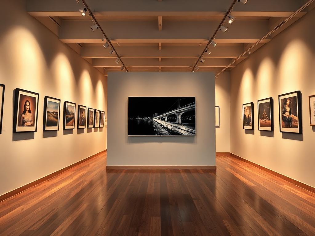 Warrant Art Gallery interior with Samsung Frame TV displays