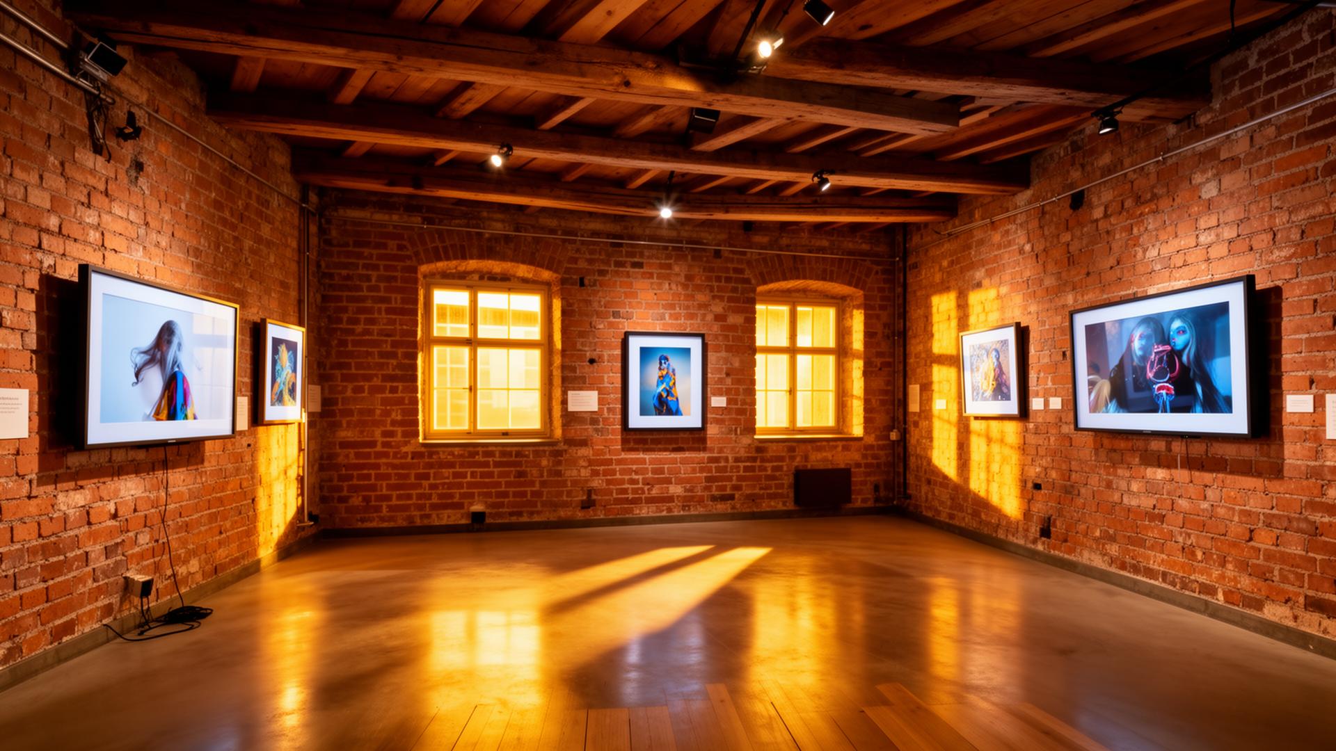 Warrant Art Gallery in Hanko, Finland - Historic brick warehouse with digital art displays