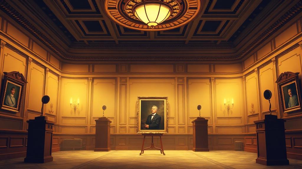 Classical auction house with raised paddles